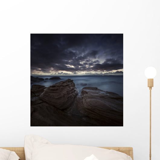 Huge Rocks Shore Sea Wall Decal Design 3
