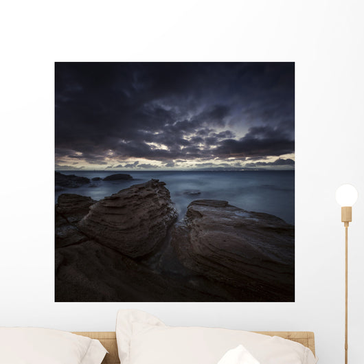 Huge Rocks Shore Sea Wall Decal Design 3