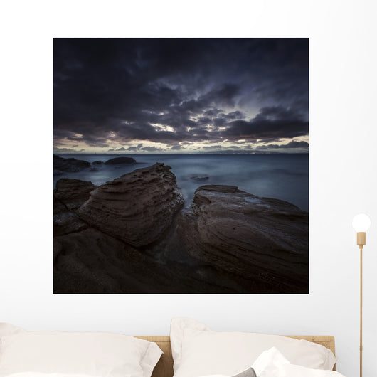 Huge Rocks Shore Sea Wall Decal Design 3