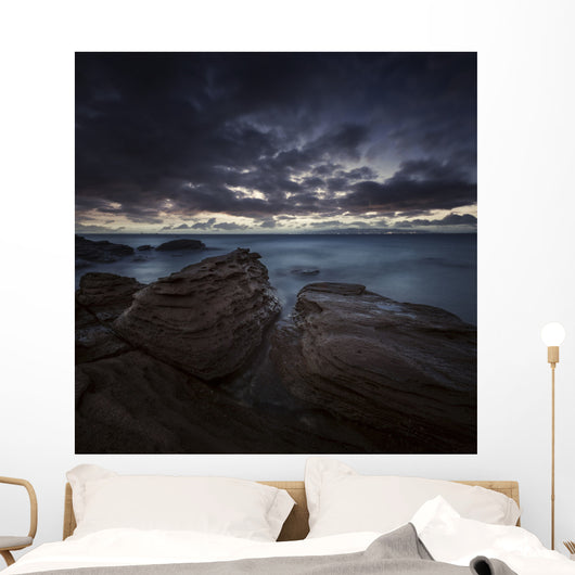Huge Rocks Shore Sea Wall Decal Design 3