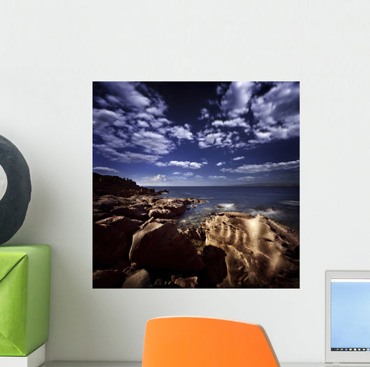Huge Rocks Shore Sea Wall Decal Design 1
