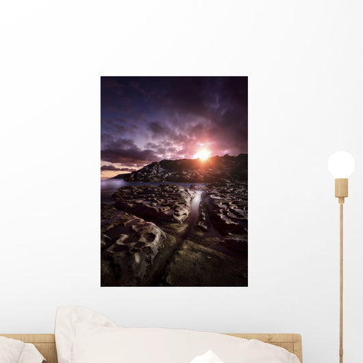 Rocky Shore and Tranquil Wall Decal Design 3