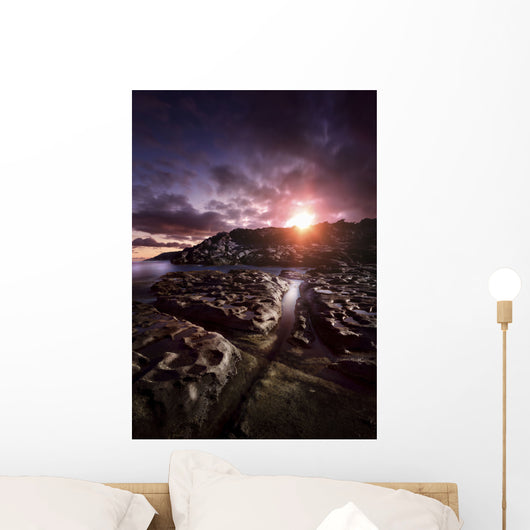 Rocky Shore and Tranquil Wall Decal Design 3