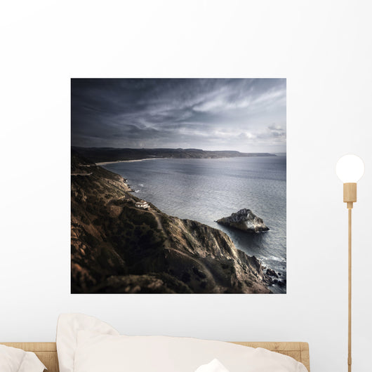Aerial Sea and Mountains Wall Decal Design 1