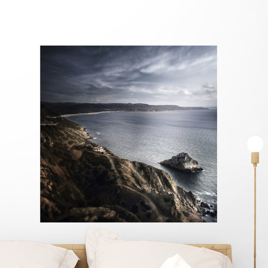 Aerial Sea and Mountains Wall Decal Design 1