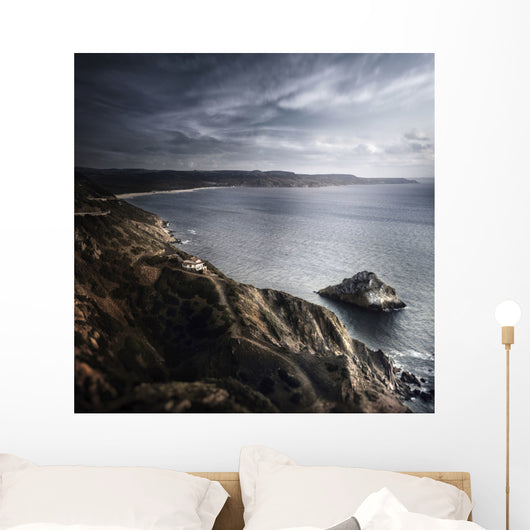 Aerial Sea and Mountains Wall Decal Design 1