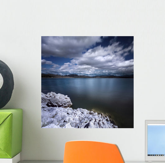 Tranquil Lake and Rocky Wall Decal Design 1