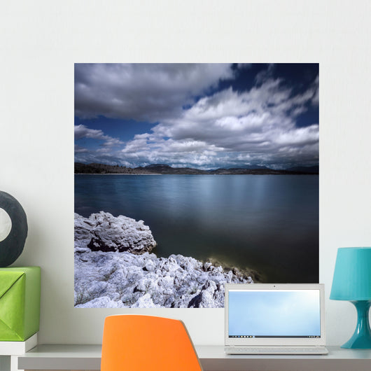 Tranquil Lake and Rocky Wall Decal Design 1