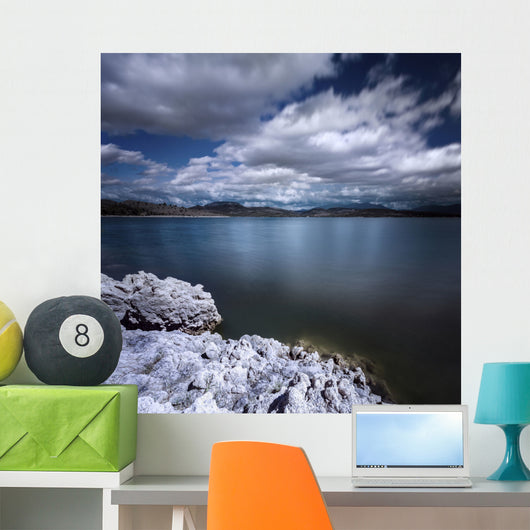 Tranquil Lake and Rocky Wall Decal Design 1