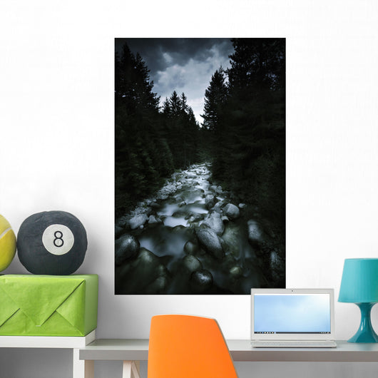 Small River Flowing over Wall Decal Design 4