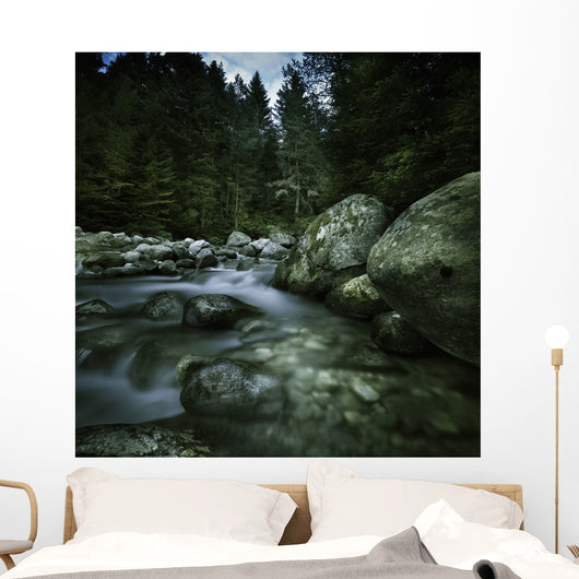 Small River Flowing over Wall Decal Design 2
