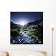 Small Stream Mountains Sunset Wall Decal