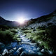 Small Stream Mountains Sunset Wall Decal
