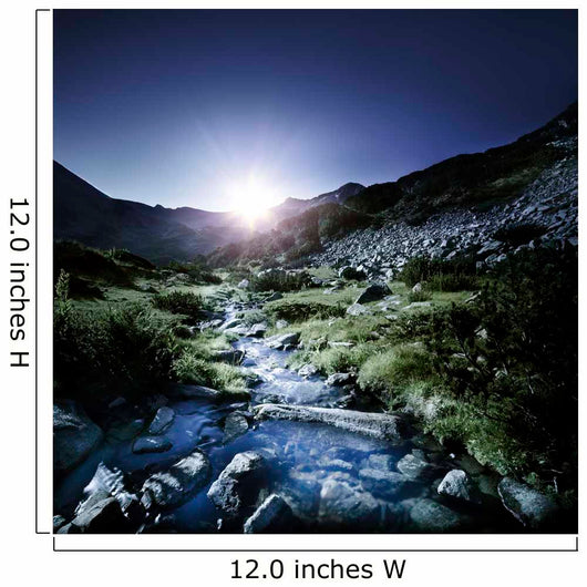 Small Stream Mountains Sunset Wall Decal