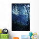 Misty Rays Dark Forest Wall Decal Design 3