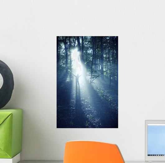 Silhouette Man Standing Misty Wall Decal