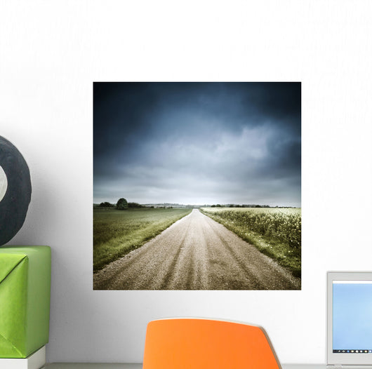 Country Road through Fields Wall Decal