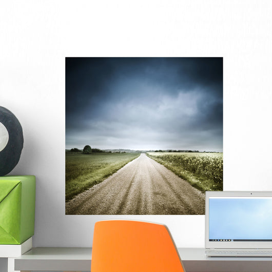 Country Road through Fields Wall Decal