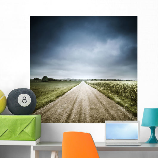 Country Road through Fields Wall Decal