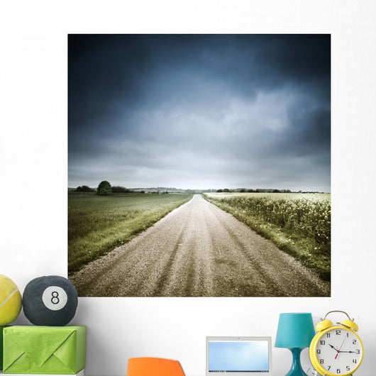 Country Road through Fields Wall Decal
