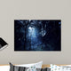 Misty Rays Dark Forest Wall Decal Design 1