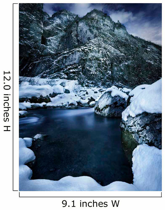 River Flowing through Snowy Wall Decal Design 3
