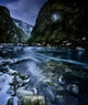 River Flowing through Snowy Wall Decal Design 2