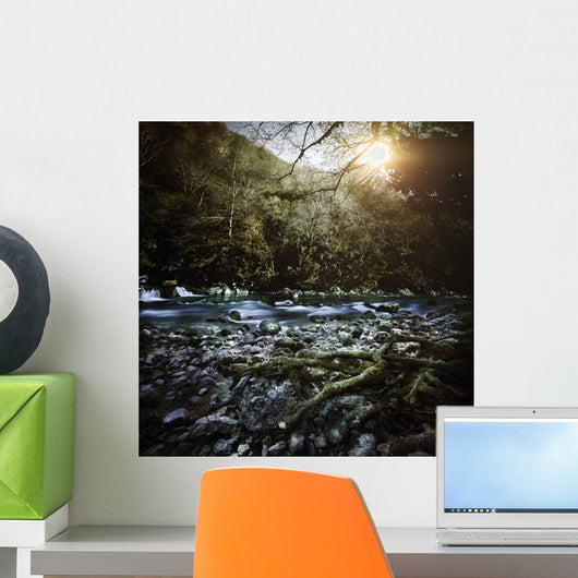 River Forest Sunset Ritsa Wall Decal