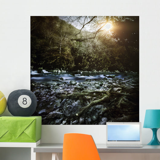 River Forest Sunset Ritsa Wall Decal