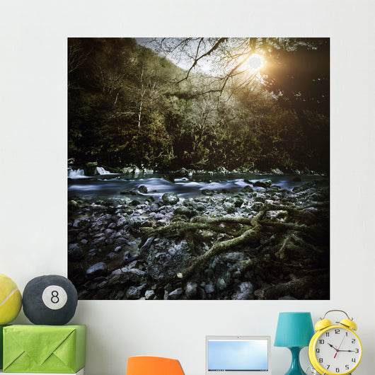 River Forest Sunset Ritsa Wall Decal