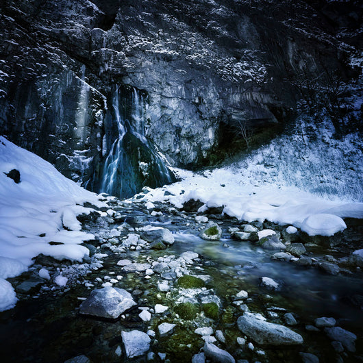 Gegskiy Waterfall Snowy Mountains Wall Decal