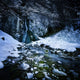 Gegskiy Waterfall Snowy Mountains Wall Decal
