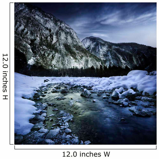 River Flowing through Snowy Wall Decal Design 1