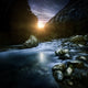 Mountain River Sunset Ritsa Wall Decal