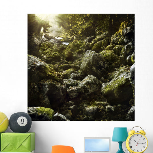 Aged Boulders Covered with Wall Decal Design 3