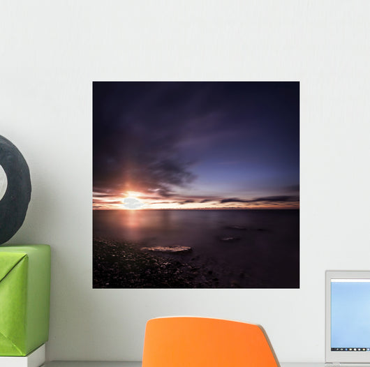 Tranquil Sea against Moody Wall Decal Design 1