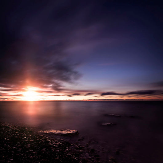 Tranquil Sea against Moody Wall Decal Design 1