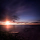 Tranquil Sea against Moody Wall Decal Design 1