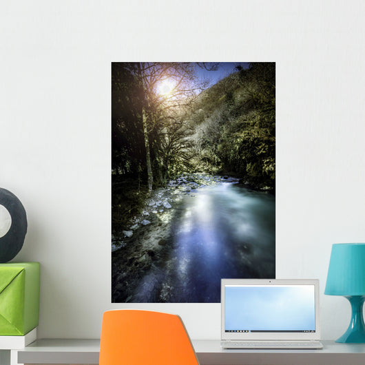 River Forest Sunset Ritsa Wall Decal Design 1