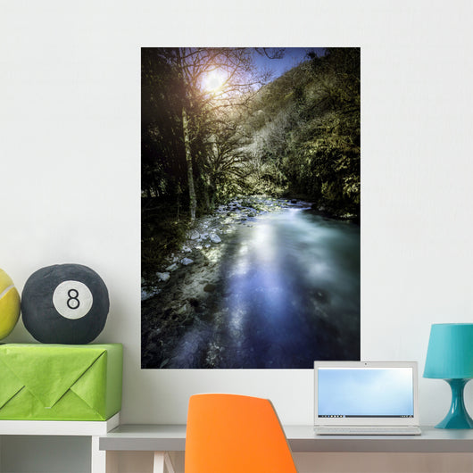 River Forest Sunset Ritsa Wall Decal Design 1