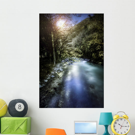 River Forest Sunset Ritsa Wall Decal Design 1