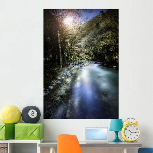 River Forest Sunset Ritsa Wall Decal Design 1