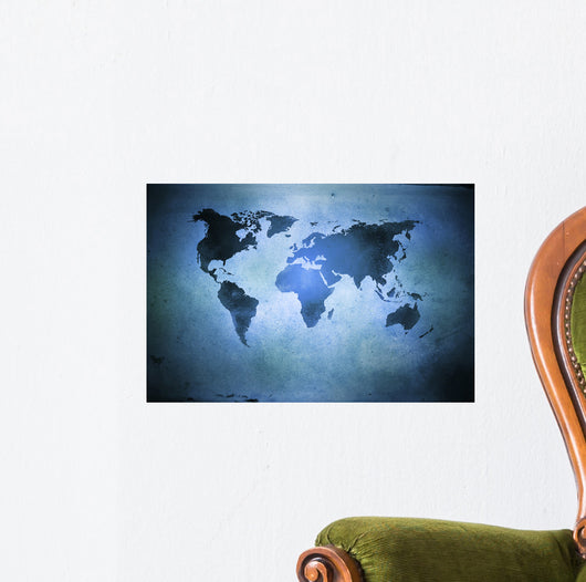 Aged World Map Dirty Wall Decal Design 3