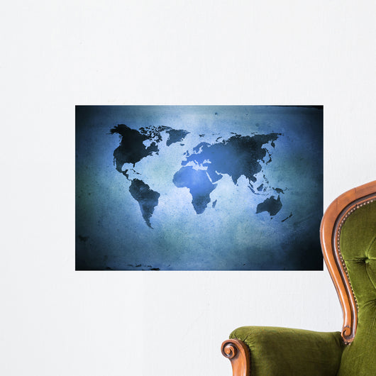 Aged World Map Dirty Wall Decal Design 3