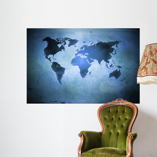 Aged World Map Dirty Wall Decal Design 3