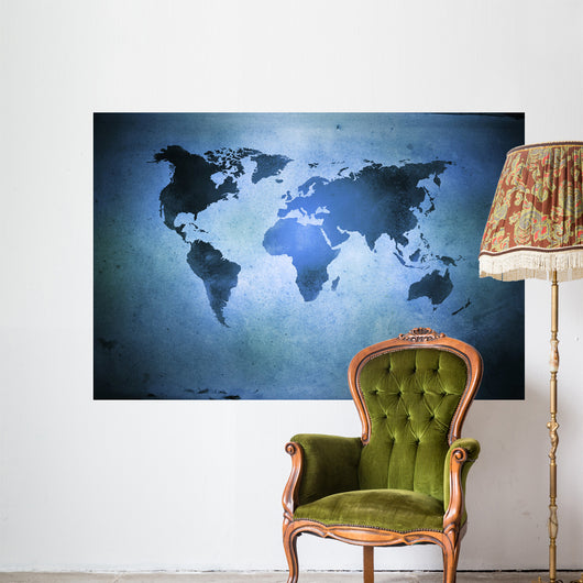 Aged World Map Dirty Wall Decal Design 3