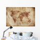 Aged World Map Dirty Wall Decal Design 2