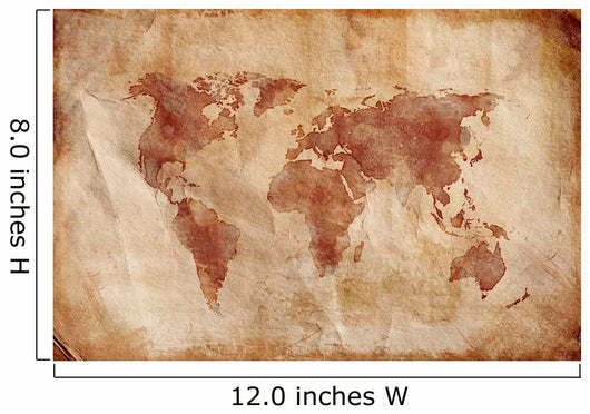 Aged World Map Dirty Wall Decal Design 2