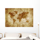 Aged World Map Dirty Wall Decal Design 1