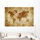 Aged World Map Dirty Wall Decal Design 1